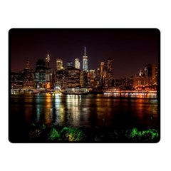 New York City Panorama Urban Hudson River Water Double Sided Fleece Blanket (small)  by danenraven