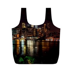 New York City Panorama Urban Hudson River Water Full Print Recycle Bag (m) by danenraven