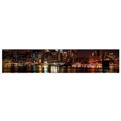 New York City Panorama Urban Hudson River Water Small Flano Scarf by danenraven