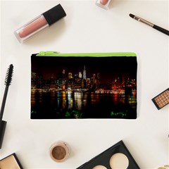 New York City Panorama Urban Hudson River Water Cosmetic Bag (xs) by danenraven