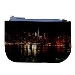 New York City Panorama Urban Hudson River Water Large Coin Purse by danenraven