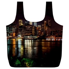 New York City Panorama Urban Hudson River Water Full Print Recycle Bag (xxxl) by danenraven