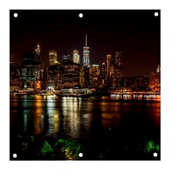 New York City Panorama Urban Hudson River Water Banner And Sign 3  X 3  by danenraven