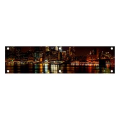 New York City Panorama Urban Hudson River Water Banner And Sign 4  X 1  by danenraven