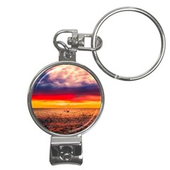 Denmark Sunset Dusk Sky Clouds Sea Ocean Water Nail Clippers Key Chain