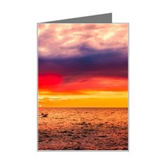 Denmark Sunset Dusk Sky Clouds Sea Ocean Water Mini Greeting Card by danenraven