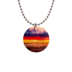 Denmark Sunset Dusk Sky Clouds Sea Ocean Water 1  Button Necklace by danenraven