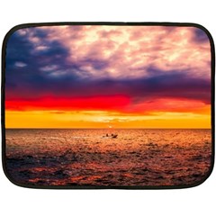 Denmark Sunset Dusk Sky Clouds Sea Ocean Water Fleece Blanket (mini) by danenraven