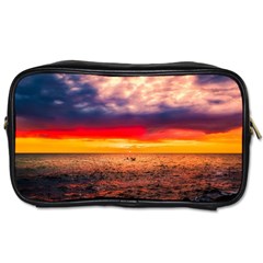 Denmark Sunset Dusk Sky Clouds Sea Ocean Water Toiletries Bag (two Sides) by danenraven