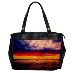 Denmark Sunset Dusk Sky Clouds Sea Ocean Water Oversize Office Handbag by danenraven