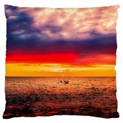 Denmark Sunset Dusk Sky Clouds Sea Ocean Water Large Cushion Case (two Sides) by danenraven