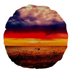 Denmark Sunset Dusk Sky Clouds Sea Ocean Water Large 18  Premium Round Cushions by danenraven