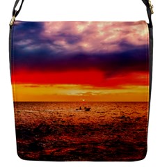 Denmark Sunset Dusk Sky Clouds Sea Ocean Water Flap Closure Messenger Bag (s) by danenraven