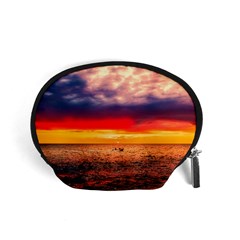 Denmark Sunset Dusk Sky Clouds Sea Ocean Water Accessory Pouch (small) by danenraven