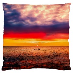 Denmark Sunset Dusk Sky Clouds Sea Ocean Water Large Flano Cushion Case (two Sides) by danenraven