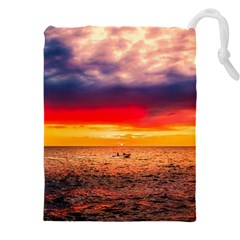 Denmark Sunset Dusk Sky Clouds Sea Ocean Water Drawstring Pouch (5xl) by danenraven