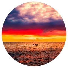 Denmark Sunset Dusk Sky Clouds Sea Ocean Water Round Trivet by danenraven