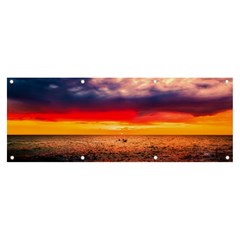 Denmark Sunset Dusk Sky Clouds Sea Ocean Water Banner And Sign 8  X 3 