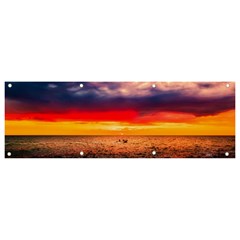 Denmark Sunset Dusk Sky Clouds Sea Ocean Water Banner And Sign 9  X 3 