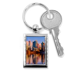 Vancouver Canada Sea Ocean Reflections Skyline Key Chain (rectangle) by danenraven