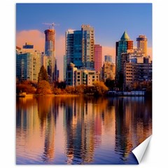 Vancouver Canada Sea Ocean Reflections Skyline Canvas 8  X 10  by danenraven