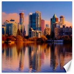 Vancouver Canada Sea Ocean Reflections Skyline Canvas 12  X 12  by danenraven