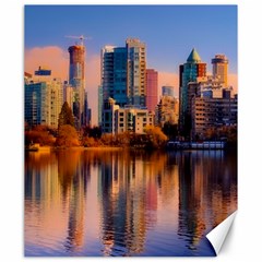 Vancouver Canada Sea Ocean Reflections Skyline Canvas 20  X 24  by danenraven