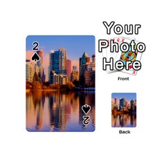 Vancouver Canada Sea Ocean Reflections Skyline Playing Cards 54 Designs (mini) by danenraven