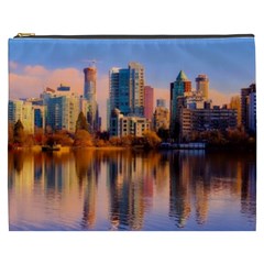 Vancouver Canada Sea Ocean Reflections Skyline Cosmetic Bag (xxxl) by danenraven