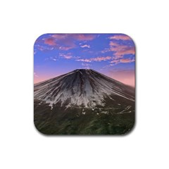 Mount Mountain Fuji Japan Volcano Mountains Rubber Coaster (square) by danenraven