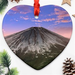 Mount Mountain Fuji Japan Volcano Mountains Heart Ornament (two Sides) by danenraven