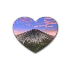 Mount Mountain Fuji Japan Volcano Mountains Rubber Coaster (heart) by danenraven