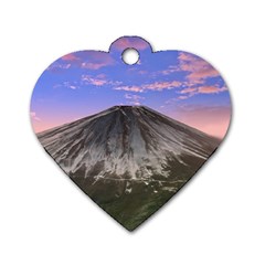 Mount Mountain Fuji Japan Volcano Mountains Dog Tag Heart (one Side) by danenraven