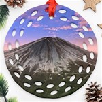 Mount Mountain Fuji Japan Volcano Mountains Ornament (Round Filigree) Front