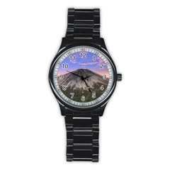 Mount Mountain Fuji Japan Volcano Mountains Stainless Steel Round Watch by danenraven