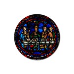 Window Stained Glass Chartres Cathedral Rubber Round Coaster (4 pack) Front