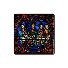 Window Stained Glass Chartres Cathedral Square Magnet by danenraven