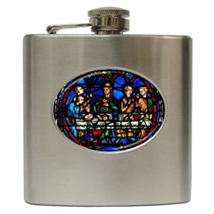 Window Stained Glass Chartres Cathedral Hip Flask (6 Oz) by danenraven