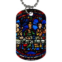 Window Stained Glass Chartres Cathedral Dog Tag (two Sides) by danenraven