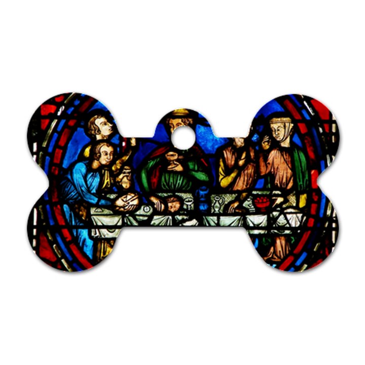 Window Stained Glass Chartres Cathedral Dog Tag Bone (One Side)