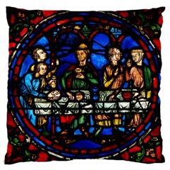 Window Stained Glass Chartres Cathedral Large Cushion Case (two Sides) by danenraven