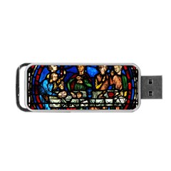 Window Stained Glass Chartres Cathedral Portable Usb Flash (one Side) by danenraven