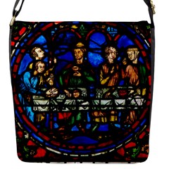 Window Stained Glass Chartres Cathedral Flap Closure Messenger Bag (s) by danenraven