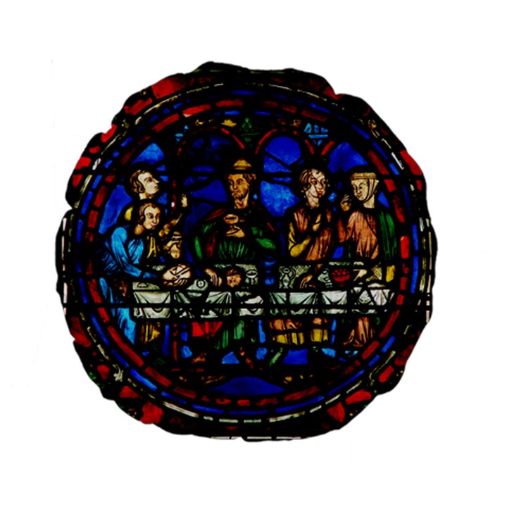 Window Stained Glass Chartres Cathedral Standard 15  Premium Flano Round Cushions