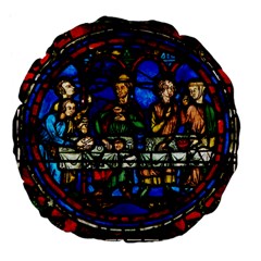 Window Stained Glass Chartres Cathedral Large 18  Premium Flano Round Cushions by danenraven