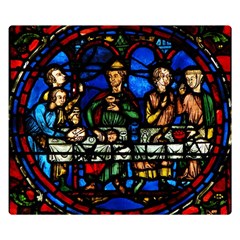 Window Stained Glass Chartres Cathedral Double Sided Flano Blanket (small)  by danenraven