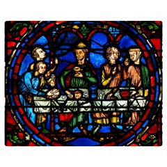 Window Stained Glass Chartres Cathedral Double Sided Flano Blanket (medium)  by danenraven