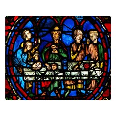 Window Stained Glass Chartres Cathedral Double Sided Flano Blanket (large)  by danenraven