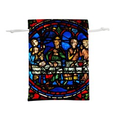 Window Stained Glass Chartres Cathedral Lightweight Drawstring Pouch (l) by danenraven