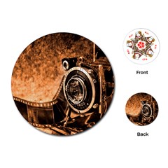 Camera Film Vintage Film Camera Old Old Camera Playing Cards Single Design (round) by danenraven